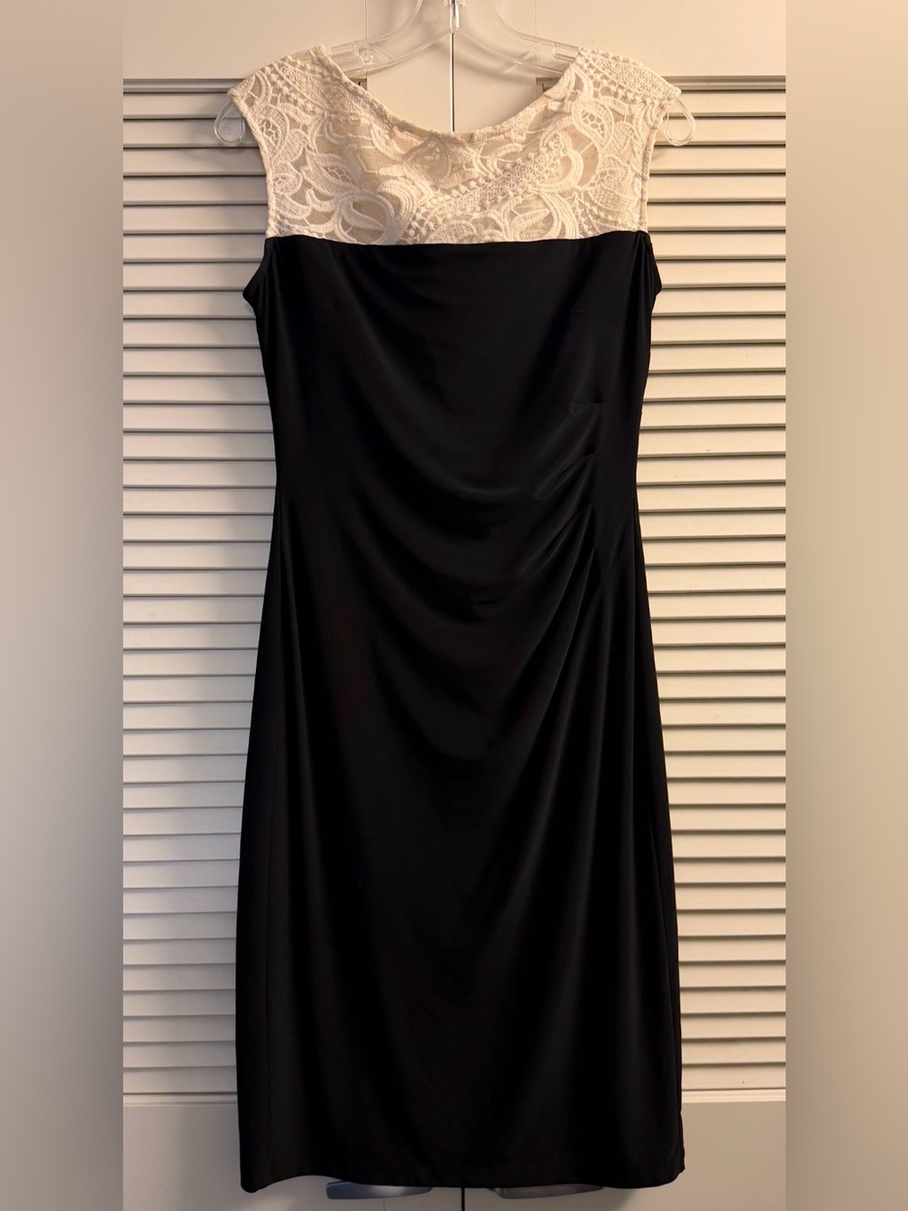 Lauren Ralph Lauren Black Dress with Cream Lace Yoke size 4